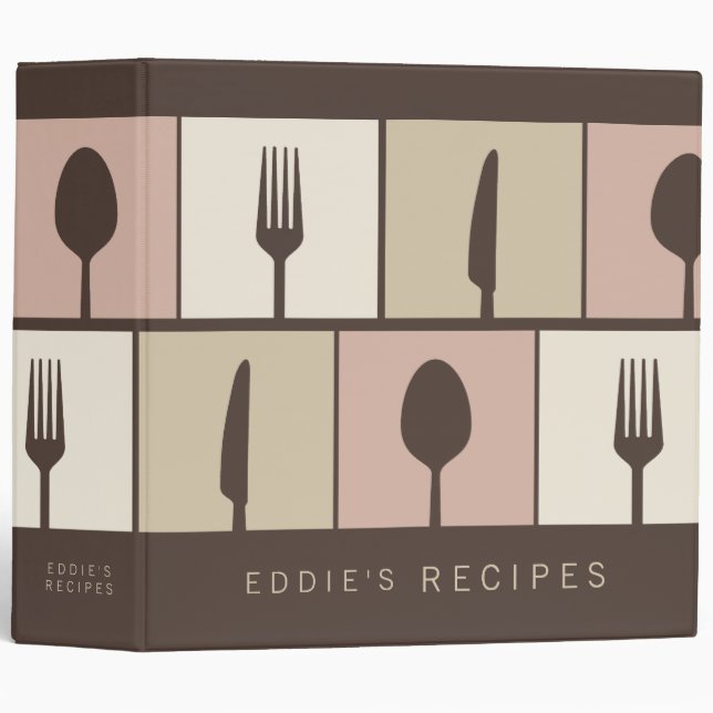 Stylish Kitchen Modern Cooking Recipe Book Binder (Front/Spine)