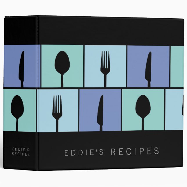 Stylish Kitchen Modern Cooking Recipe Book Binder (Front/Spine)