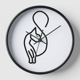 Stylish Kitty Cat Outline Clock