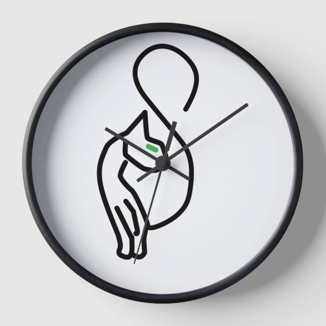 Stylish Kitty Cat Outline Clock (Front)