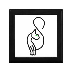 Stylish Kitty Cat Outline Gift Box