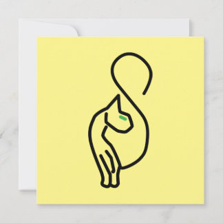 Stylish Kitty Cat Outline Invitation