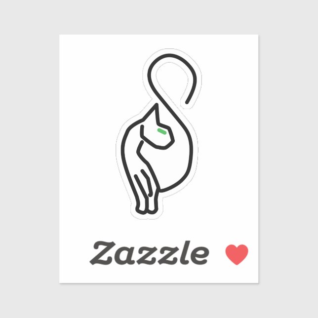 Stylish Kitty Cat Outline Sticker (Sheet)