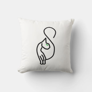 Stylish Kitty Cat Outline Throw Pillow