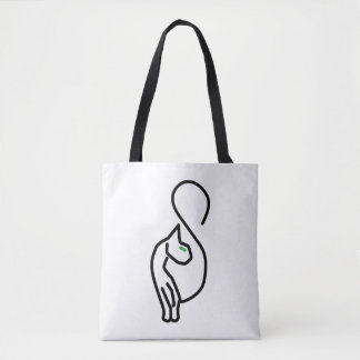 Stylish Kitty Cat Outline Tote Bag