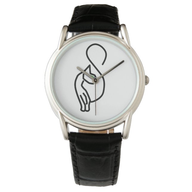 Stylish Kitty Cat Outline Watch (Front)