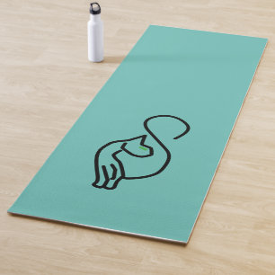 Stylish Kitty Cat Outline Yoga Mat