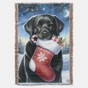 Stylish Labrador Retriever Dog Lover Christmas Throw Blanket