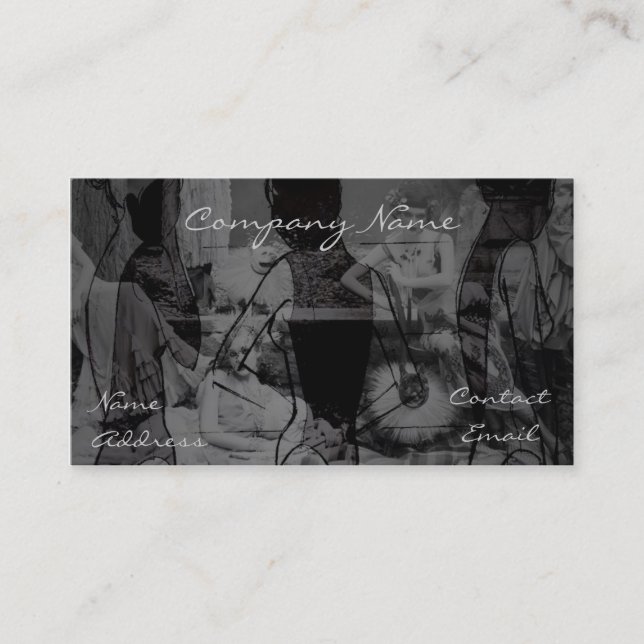 Stylish Ladies of Fashion In grey Business Card (Front)