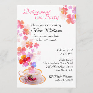 Stylish Ladies Retirement Tea Party Invitation