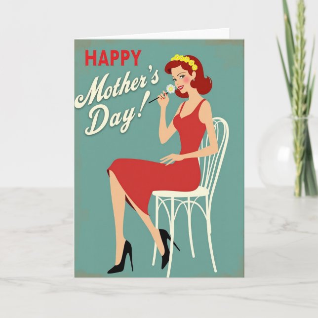 Stylish Lady Mothers Day Card (Front)