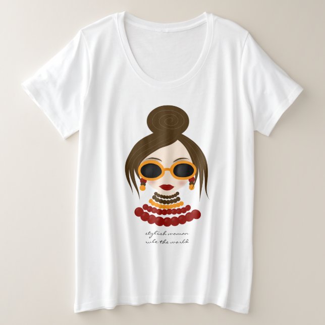 Stylish lady plus size T-Shirt (Design Front)