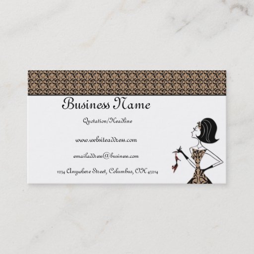 Customizable Stylish Lady with a Shoe Business Cards