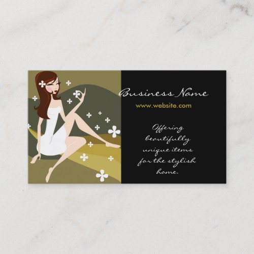 Stylish Lady with Designs Business Cards