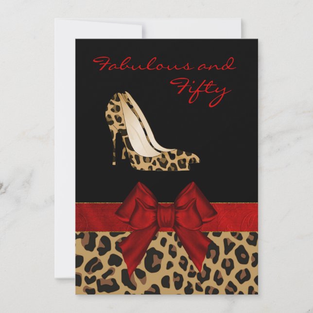 Stylish Lady's Jaguar Stiletto Custom Invitation (Front)