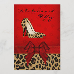 Stylish Lady's Jaguar Stiletto Custom Invitation