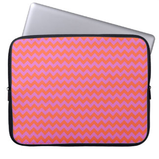 Stylish Laptop Sleeve, Orange and Magenta Chevrons Laptop Sleeve