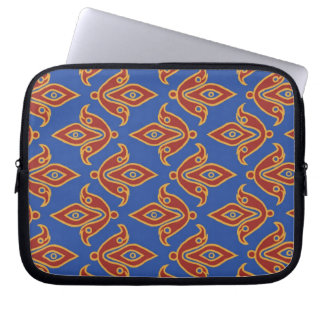 Stylish Laptop Sleeve Red, Gold, Blue Fleur de Lys