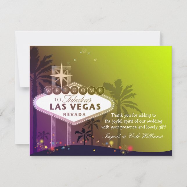Stylish Las Vegas Wedding Thank You (Front)