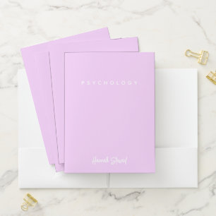 Stylish Lavender Purple Minimalist Girly Student Pocket Folder