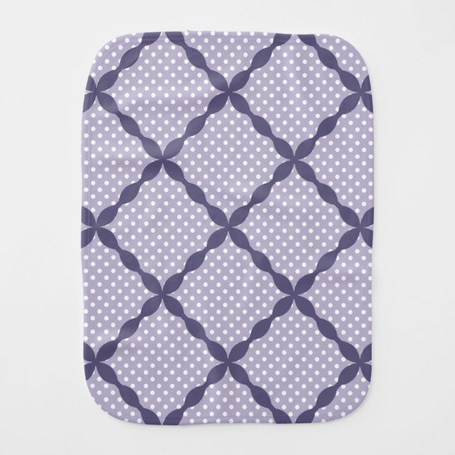 Stylish Lavender Purple Pattern Design Burp Cloth (Front)