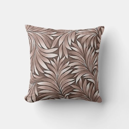 Stylish Leaves In Boysenberry Hues Throw Pillow