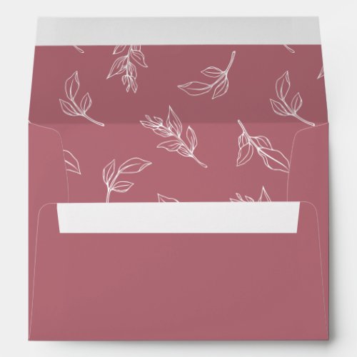 Stylish Leaves Pattern Wedding Invitation Envelope