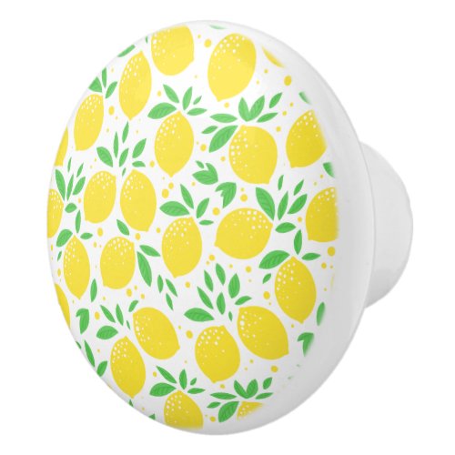 Stylish Lemon Yellow Fruit Orchard  Ceramic Knob