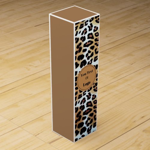 Stylish Leopard Animal Print  Brown Color Custom Wine Box