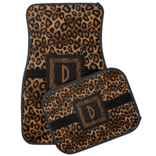 Stylish Leopard Animal Print Pattern Brown Car Floor Mat
