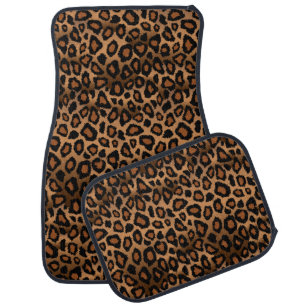 Stylish Leopard Animal Print Pattern Brown Car Floor Mat
