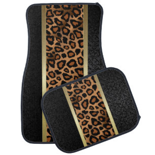 Stylish Leopard Animal Print Pattern Damask Car Floor Mat