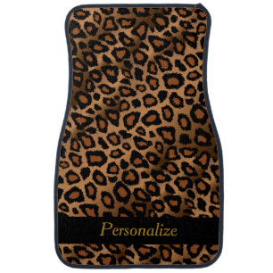 Stylish Leopard Animal Print Pattern Personalize Car Floor Mat