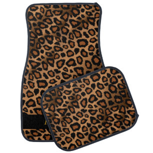 Stylish Leopard Animal Print Pattern Personalize Car Floor Mat