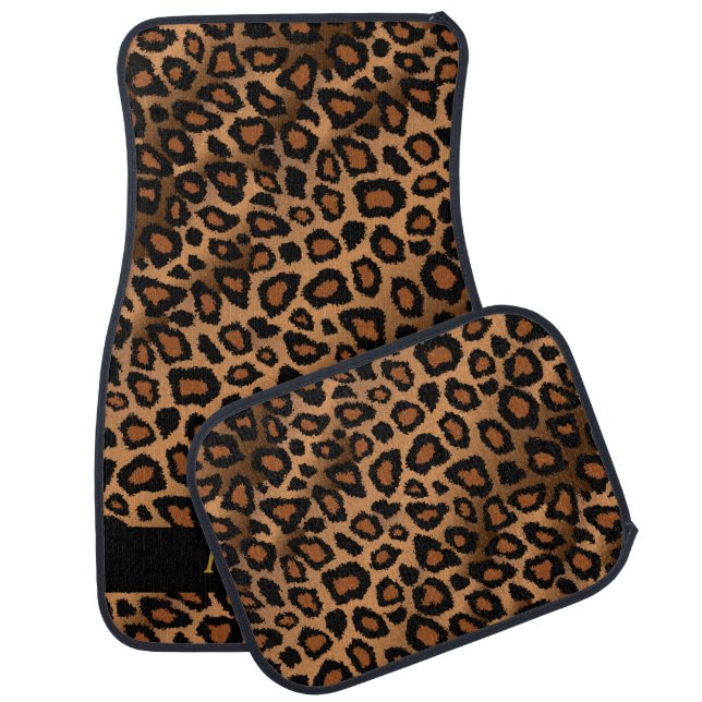 Stylish Leopard Animal Print Pattern | Personalize Car Floor Mat (Set)