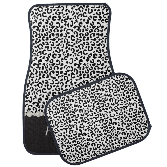 Stylish Leopard Animal Print | Personalize Car Mat (Set)