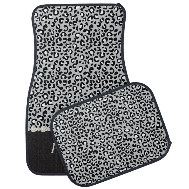 Stylish Leopard Animal Print | Personalize Car Mat (Set)