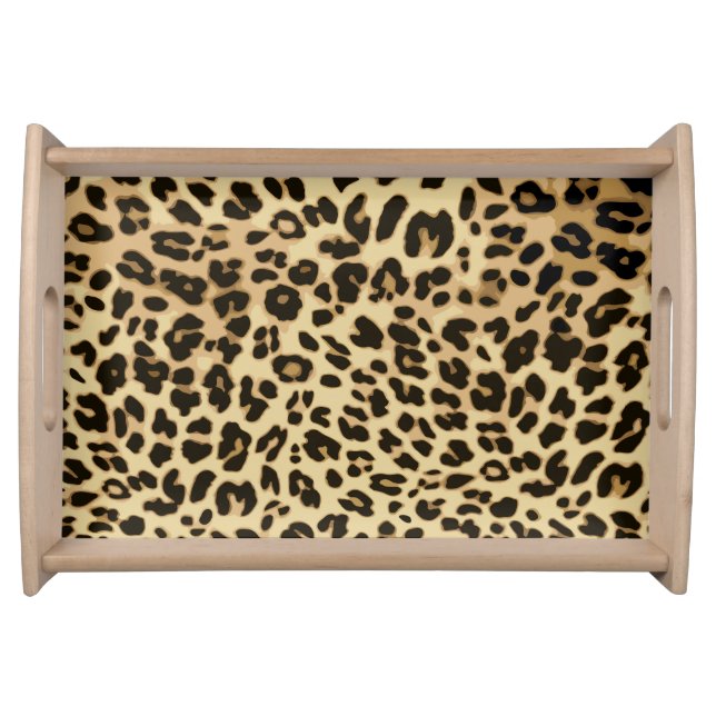Stylish Leopard Animal Print Serving Tray (Front)