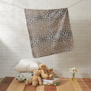 Stylish leopard cheetah fur animal print pattern baby blanket