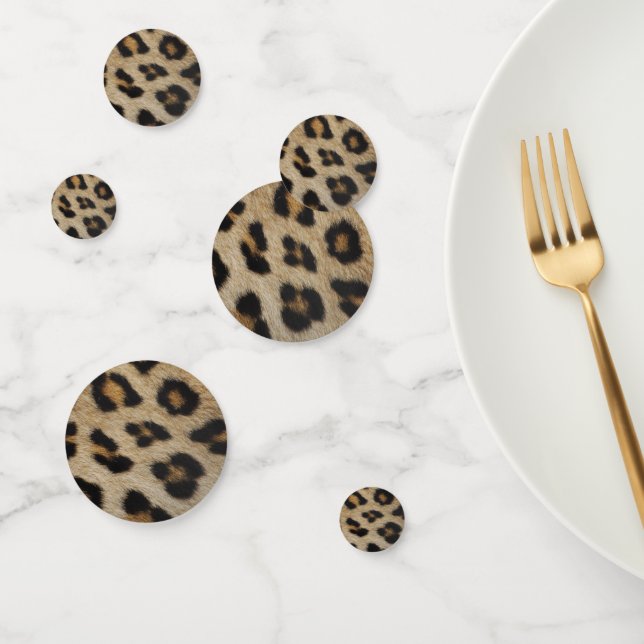 Stylish leopard cheetah fur animal print trendy confetti (Group)