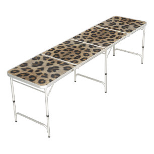 Stylish leopard fur animal print pattern bold fun beer pong table