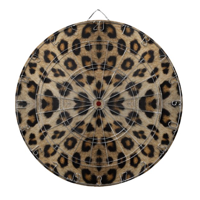 Stylish leopard fur animal print pattern bold fun dart board (Front)