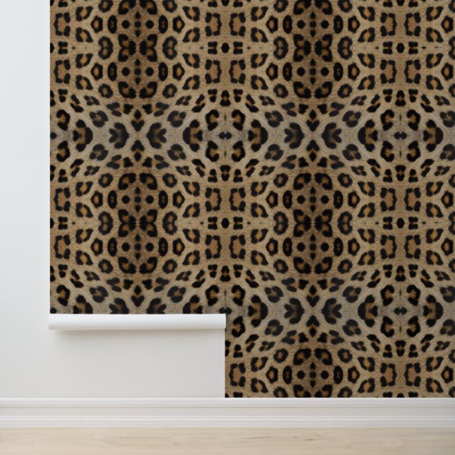 Stylish leopard fur animal print pattern bold fun wallpaper  (Application)