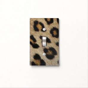 Stylish leopard fur print animal pattern bold fun light switch cover