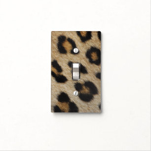 Stylish leopard fur print animal pattern bold fun light switch cover