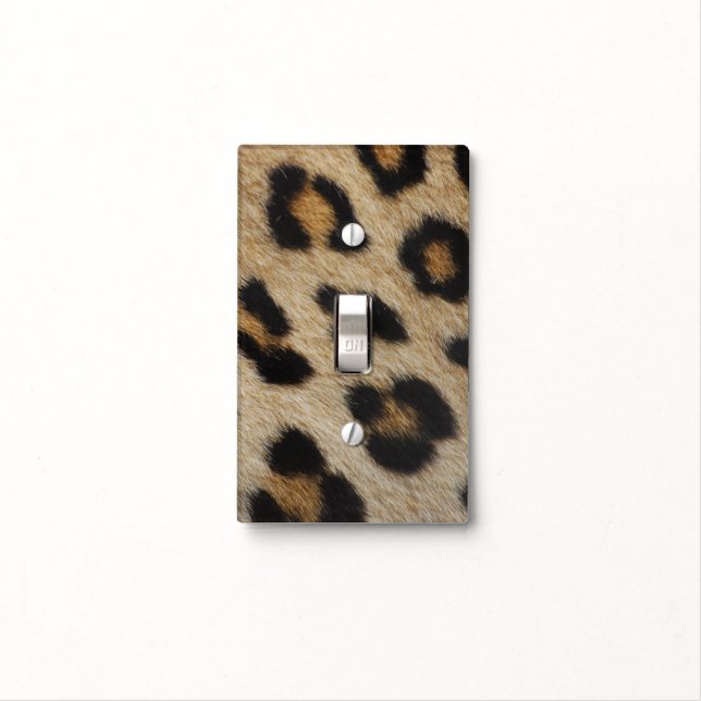 Stylish leopard fur print animal pattern bold fun light switch cover (In Situ)