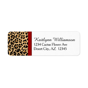 Stylish Leopard Print and Red Accent Label