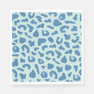 Stylish Leopard Print Animal Pattern in Blue Napkins