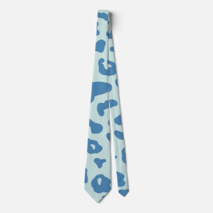 Stylish Leopard Print Animal Pattern in Blue Neck Tie