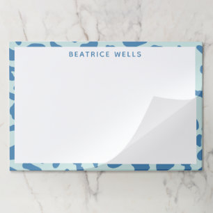Stylish Leopard Print Animal Pattern in Blue Paper Pad